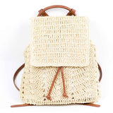 Woven Straw Backpack