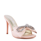 BRAG IN Crystal Bow Satin High Heeled Sandals