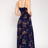 Spa Strap Floral Printed Maxi Wrap Dress