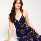 Spa Strap Floral Printed Maxi Wrap Dress