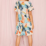 Tie Dye Ruffle Triple Tiered Midi Dress