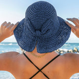 Bow Accent Woven Straw Bucket Sun Hat