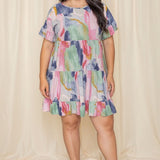 Tie Dye Ruffle Triple Tiered Midi Dress