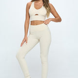 Two Piece Activewear Set with Cut-Out Detail