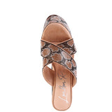 SINFUL HIGH PLATFORM PATTERNED DIAMANTE SLIDES