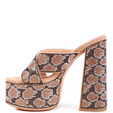 SINFUL HIGH PLATFORM PATTERNED DIAMANTE SLIDES