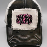 Badass Mama Pink Black Patch Trucker Hat