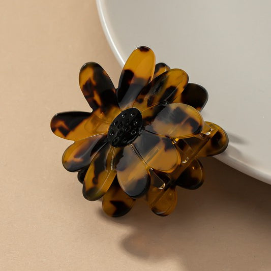 Acetate flower hair claw clip