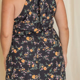 Plus Floral Halter Top Midi Dress