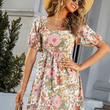 Floral Dress with Tie Detail