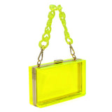 Acrylic Chain Handle See Thru Crossbody Clutch