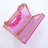 Acrylic Chain Handle See Thru Crossbody Clutch