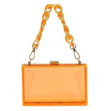 Acrylic Chain Handle See Thru Crossbody Clutch