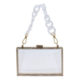 Acrylic Chain Handle See Thru Crossbody Clutch