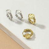 Smiley face huggie hoop earrings