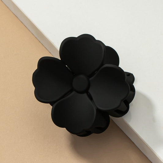 Matte Color Coated Flower Hair Claw Clip