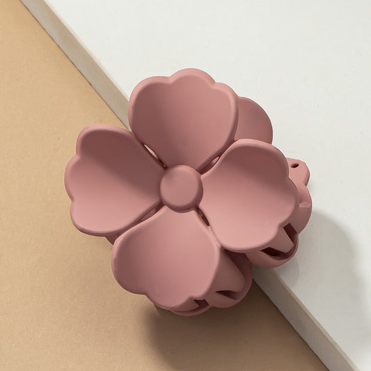 Matte Color Coated Flower Hair Claw Clip