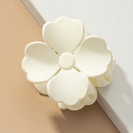 Matte Color Coated Flower Hair Claw Clip