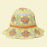 Packable crochet granny square bucket hat