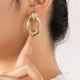 Premium Trio Metal Knot and Hoop Earrings