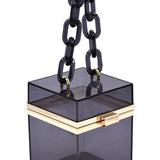 Acrylic Chain Handle See Thru Crossbody Clutch