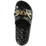 MIAMI SHOT BLING CHAIN STRAP WOVEN SLIP ON FLATS