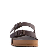 MINATA PLATFORM BUCKLED SLIDE SANDALS