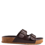 MINATA PLATFORM BUCKLED SLIDE SANDALS