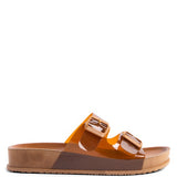 MINATA PLATFORM BUCKLED SLIDE SANDALS