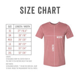 Retro Mama Stripes Front & Back Graphic Tee Size Chart
