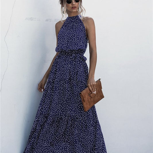 Womens Polka Dot Maxi Dress