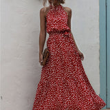 Womens Polka Dot Maxi Dress