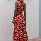 Womens Polka Dot Maxi Dress