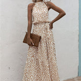 Womens Polka Dot Maxi Dress