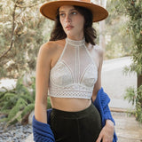 High Neck Mesh Choker Bralette