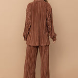 Pleated Blouse Pants Set