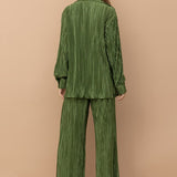 Pleated Blouse Pants Set