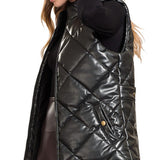 Vegan Leather Puffer Vest