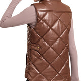 Vegan Leather Puffer Vest