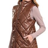 Vegan Leather Puffer Vest