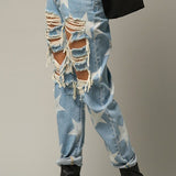 Star Print Slouch Jeans