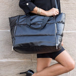 Metallic Puffer Tote