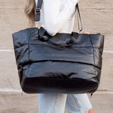 Metallic Puffer Tote