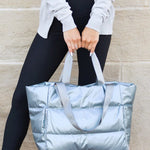 Metallic Puffer Tote