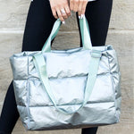 Metallic Puffer Tote