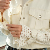 Twill Crop Crochet SLV Jacket