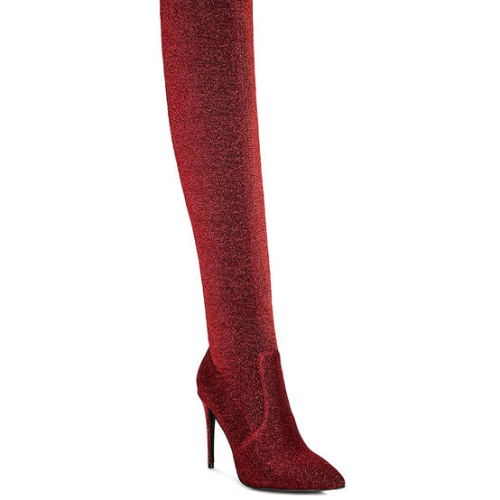 Tigerlily High Heel Knitted Long Boots