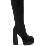 Lazuli High Block Heel Velvet Boot