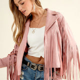 Studded Fringe Open Western Jacket