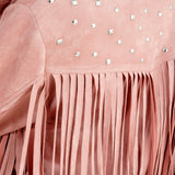 Studded Fringe Open Western Jacket